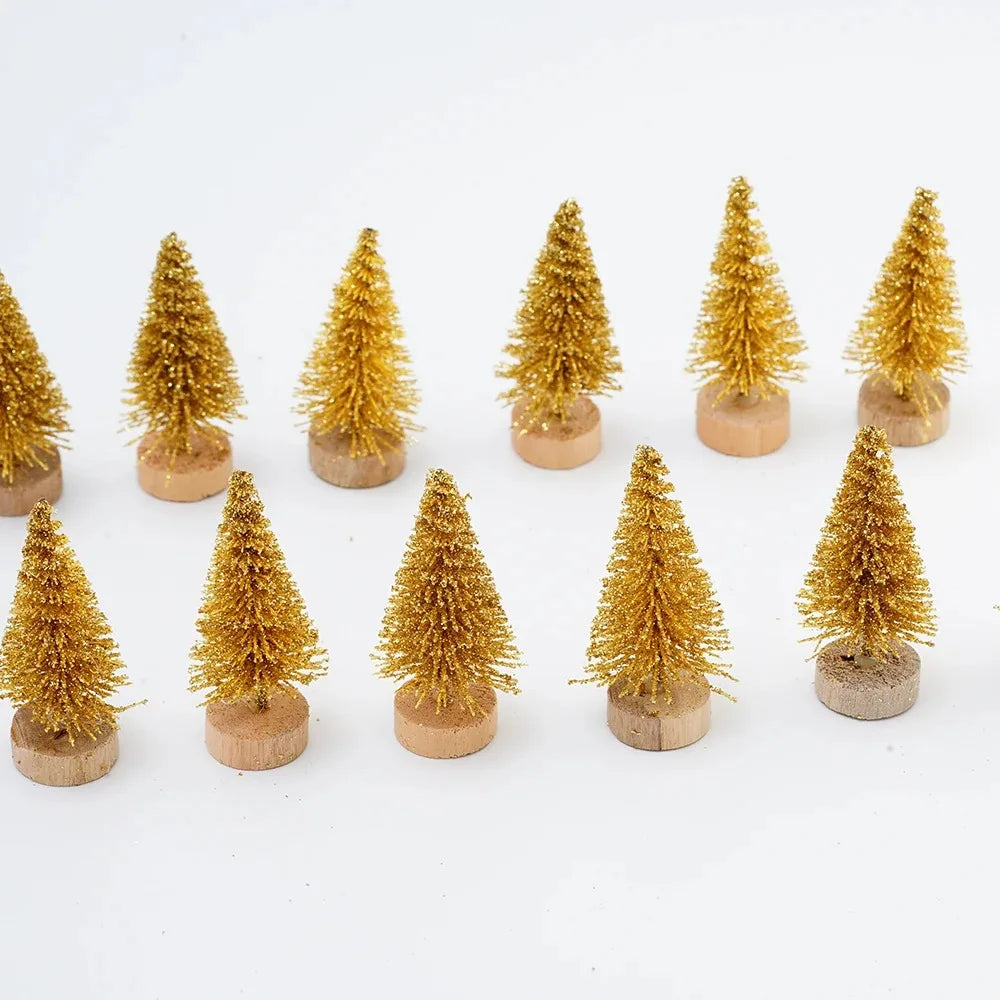 Mini Bottle-Brush Christmas Trees – Set of 12