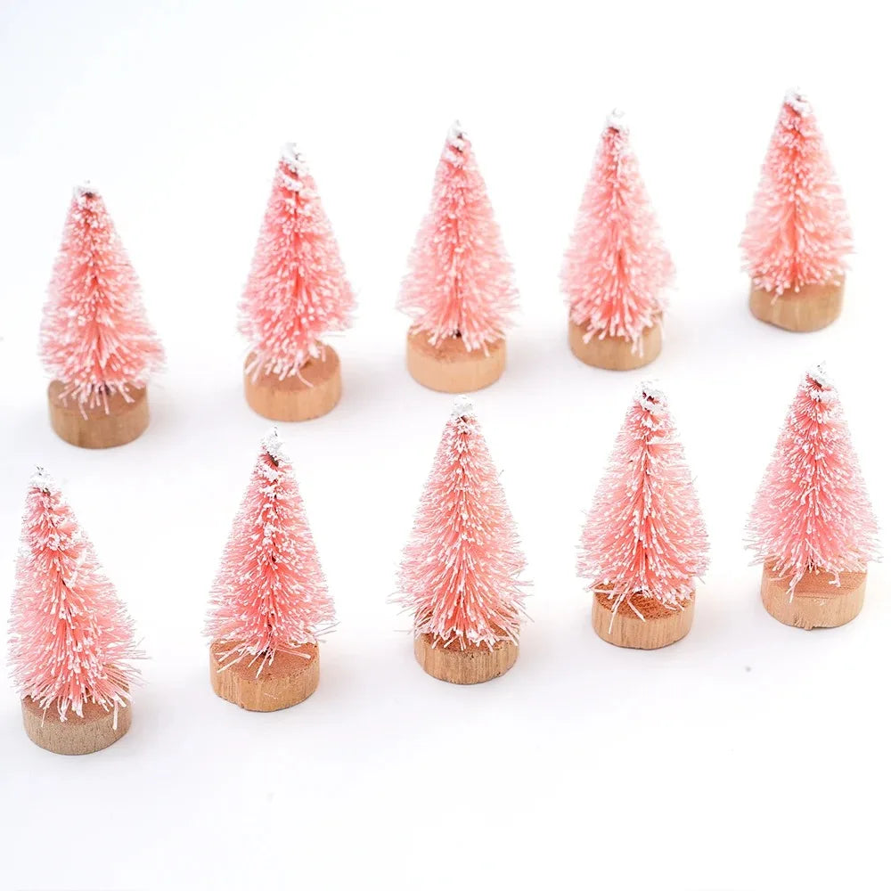 Mini Bottle-Brush Christmas Trees – Set of 12