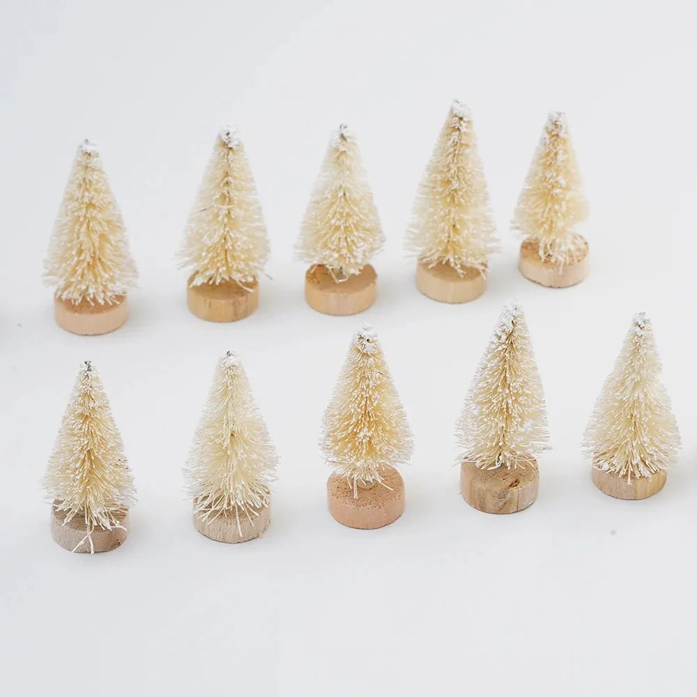 Mini Bottle-Brush Christmas Trees – Set of 12