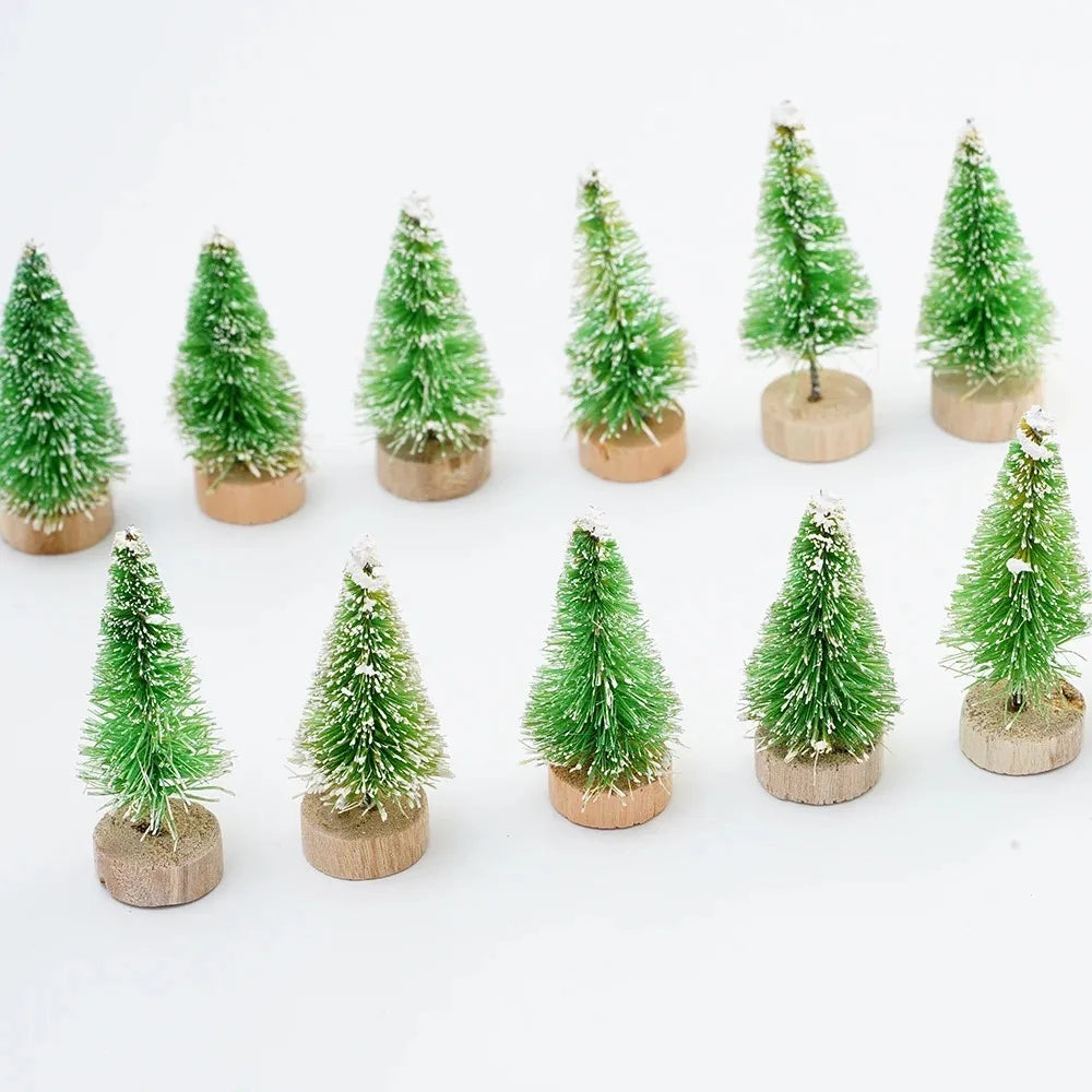 Mini Bottle-Brush Christmas Trees – Set of 12