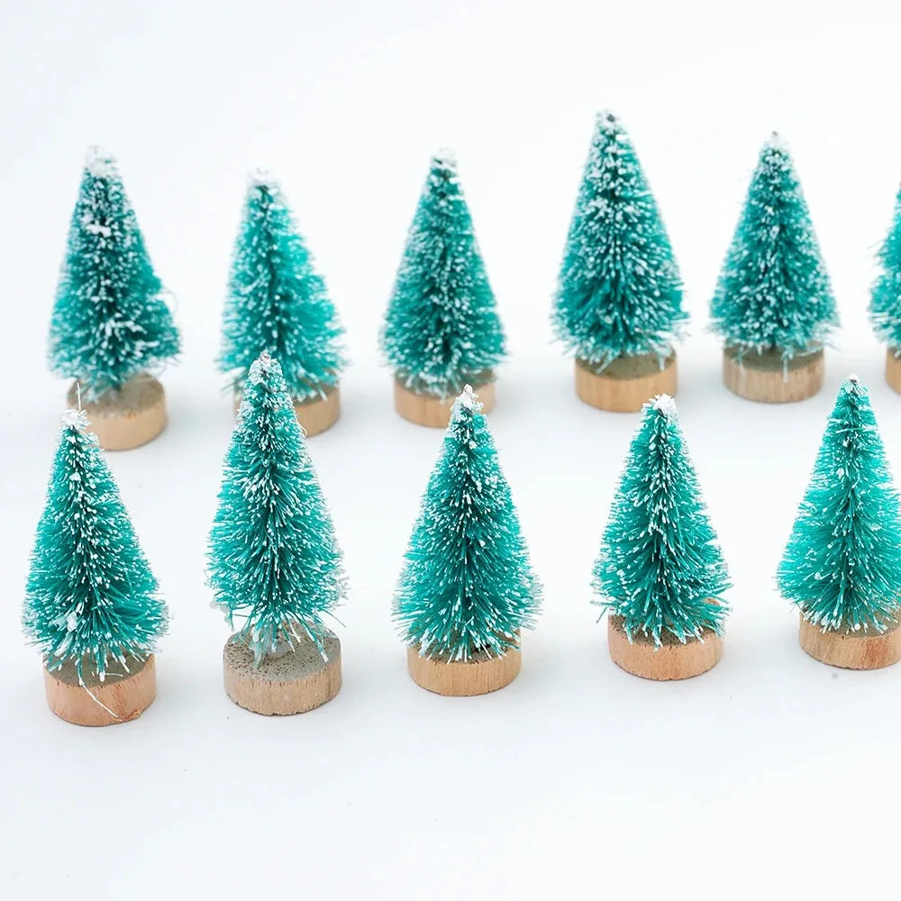 Mini Bottle-Brush Christmas Trees – Set of 12