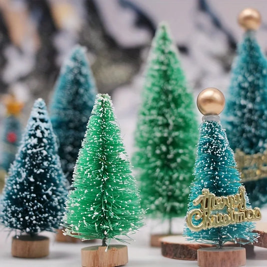 Mini Bottle-Brush Christmas Trees – Set of 12