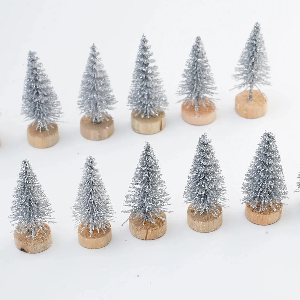 Mini Bottle-Brush Christmas Trees – Set of 12