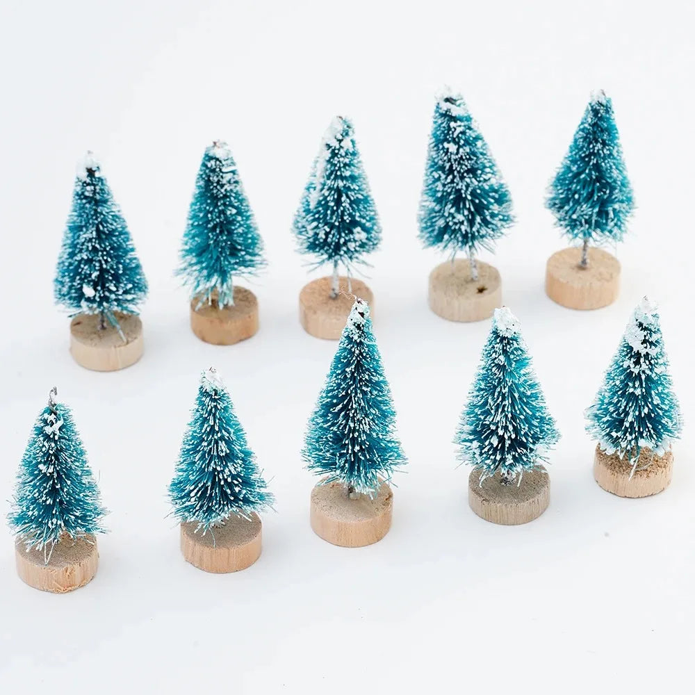 Mini Bottle-Brush Christmas Trees – Set of 12