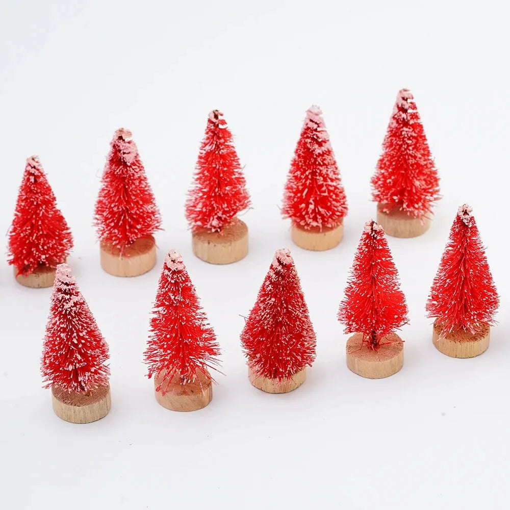 Mini Bottle-Brush Christmas Trees – Set of 12