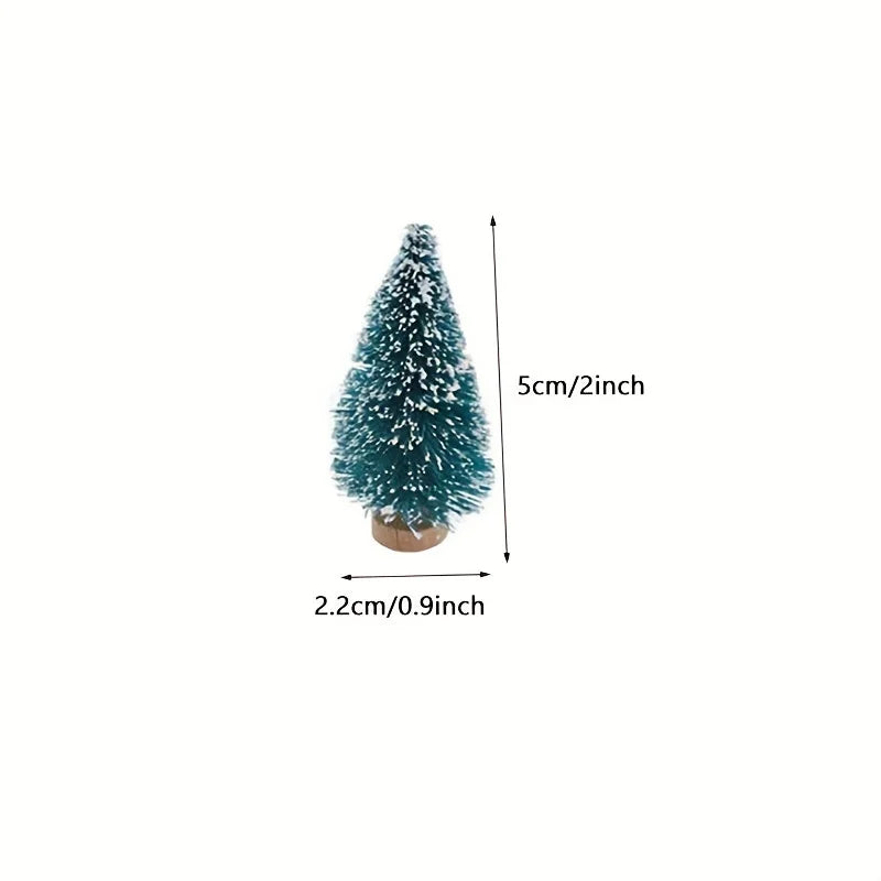 Mini Bottle-Brush Christmas Trees – Set of 12