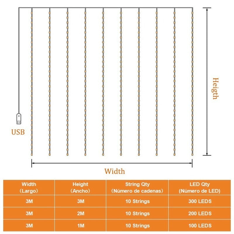 Christmas LED Curtain Lights